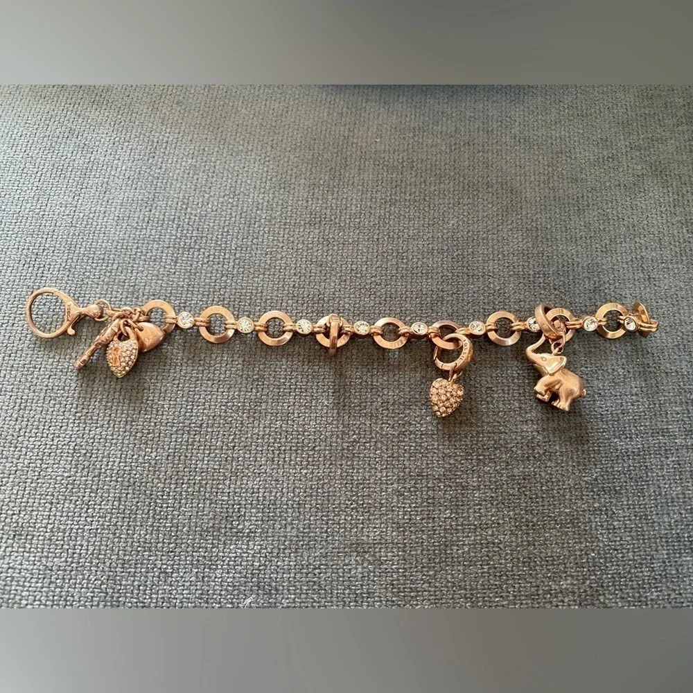 Fossil Rose Gold Charm Bracelet